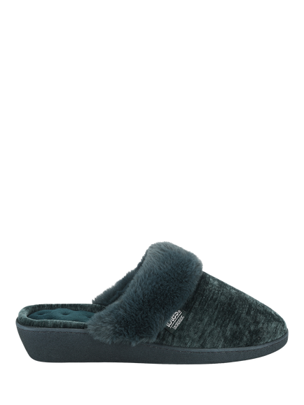 totes Isotoner Sparkle Heeled Mule Slippers, Green