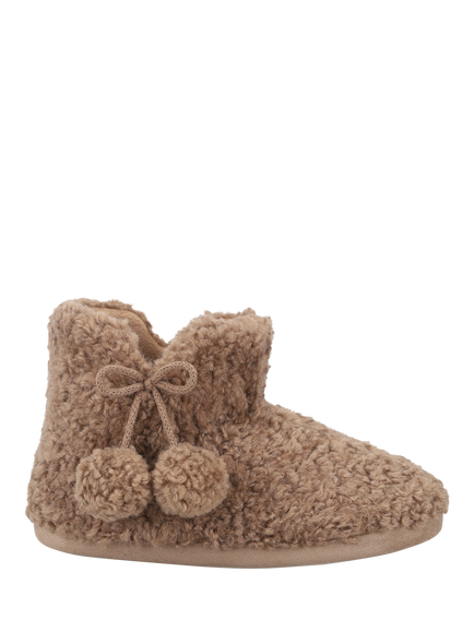 totes Textured Faux Fur Slipper Boots, Brown, Brown