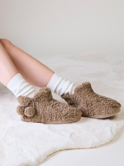 totes Textured Faux Fur Slipper Boots, Brown - view 2, Brown