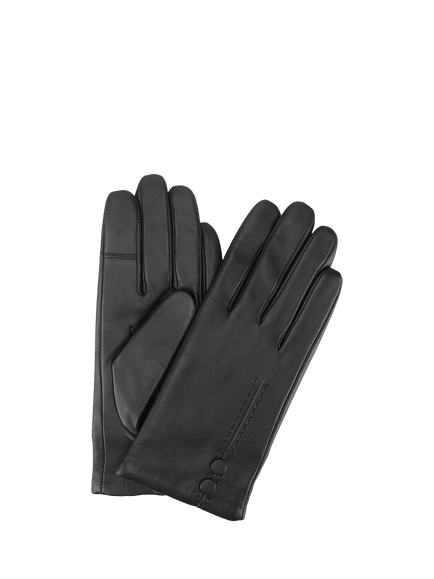 totes Cashmere Lined Isotoner Premium Leather Gloves, Black, Black