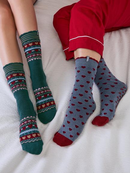 totes Women's Original Slipper Socks, Pack of 2, Multi - view 2, Multi