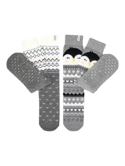totes Women's Original Slipper Socks, Pack of 2, Multi, Multi
