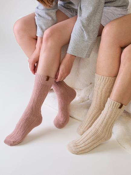 totes Wool Blend Thermal Boot Socks, Pack of 2, Oat/Pink - view 2, Oat/Pink