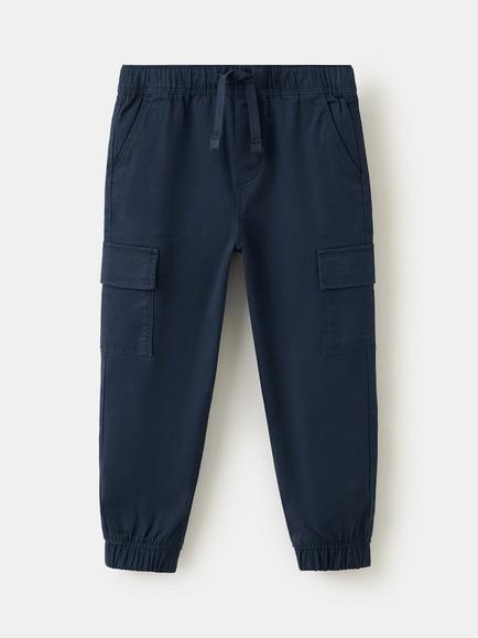 Mango Kids' Pantalon Tailored Cargo Joggers, Navy, Navy
