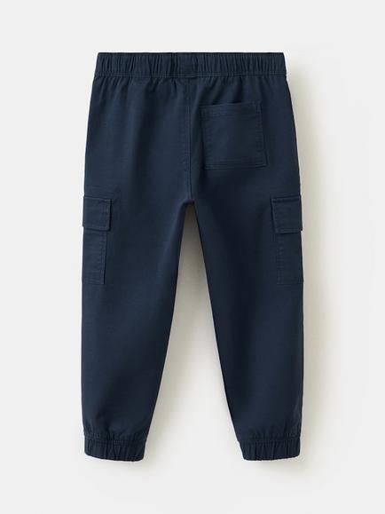 Mango Kids' Pantalon Tailored Cargo Joggers, Navy - view 2, Navy
