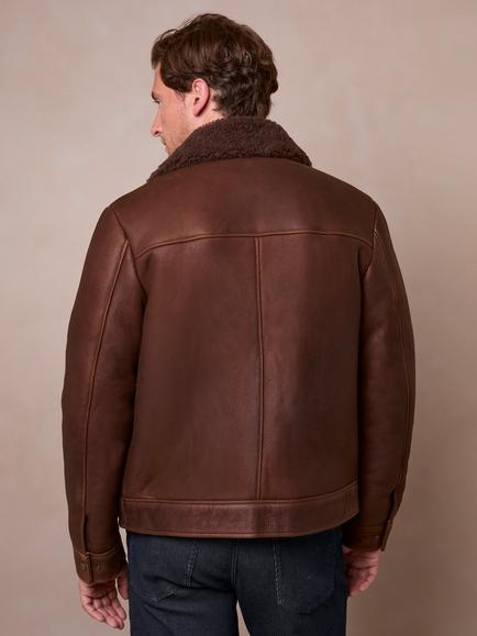 Celtic & Co. Aviator Leather Jacket, Antique/Brown - view 2, Antique/ Brown