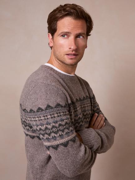 Celtic & Co. Fair Isle Pure Wool Jumper - view 2, Pebble