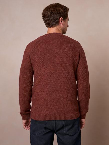 Celtic & Co. Pure Wool Moss Stitch Crew Neck Jumper - view 2, Ember