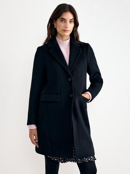 Phase Eight Lydia Wool Blend Single Breasted Coat, Black, Black