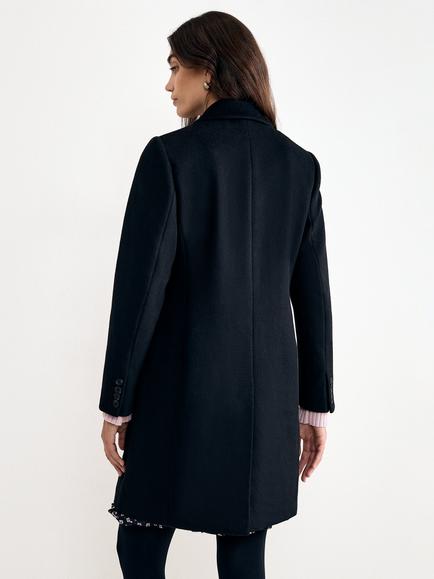 Phase Eight Lydia Wool Blend Single Breasted Coat, Black - view 2, Black