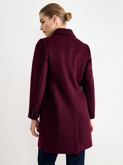 Phase Eight Lydia Wool Rich Coat, Burgundy - view 2, Burgundy