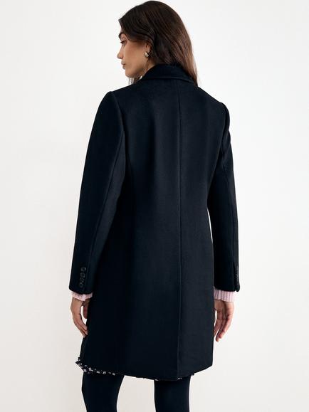 Phase Eight Petite Lydia Wool Blend Coat, Black - view 2, Black