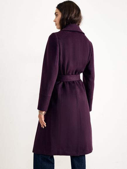 Phase Eight Petite Nicci Wool Rich Coat, Burgundy - view 2, Burgundy