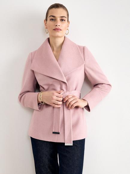 Phase Eight Nicci Wool Rich Short Belted Coat, Pale Pink, Pale Pink