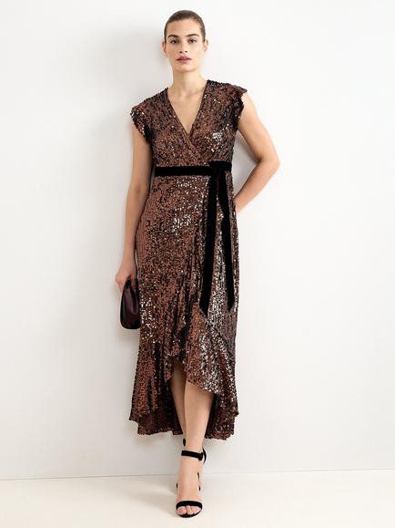Phase Eight Enja Sequin Maxi Dress, Bronze, Bronze