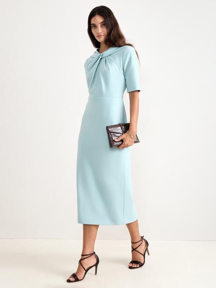 Phase Eight Sarah Twist Neck Dress, Pale Green, Pale Green