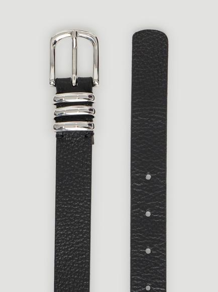 HUSH Isabel Leather Belt, Black - view 2, Black