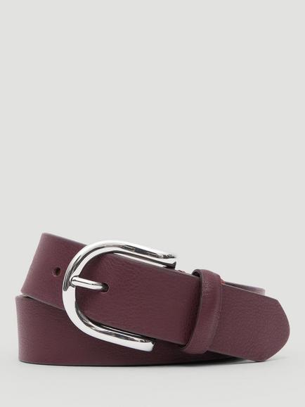 HUSH Philippa Leather Belt, Dark Wine Red, Dark Wine Red