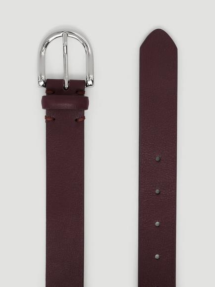 HUSH Philippa Leather Belt, Dark Wine Red - view 2, Dark Wine Red