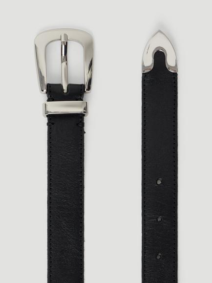 HUSH Zinnia Leather Belt, Black, Black