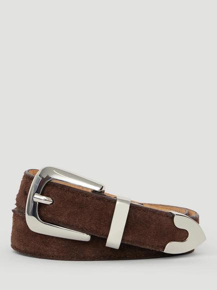 HUSH Zinnia Suede Western Belt, Dark Brown, Dark Brown