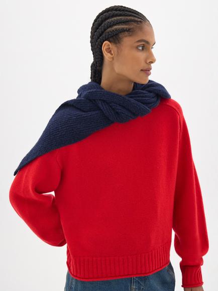HUSH Knitted Hooded Scarf, Naval Academy - view 2, Naval Academy