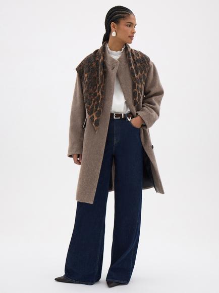 HUSH Nika Italian Wool Rich Coat, Oatmeal Grey, Oatmeal Grey