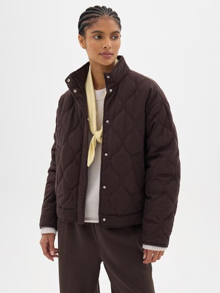 HUSH Viv Quilted Jacket,Dark Brown, Dark Brown