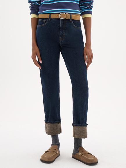 HUSH Agnes 2.0 Turn Up Jeans - view 2, Dark Blue Indigo