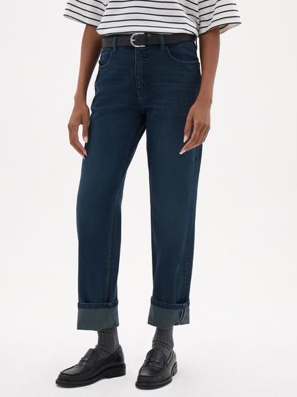 HUSH Agnes 2.0 Turn Up Jeans, New Dark Blue