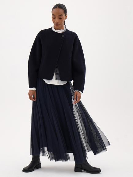 HUSH Millie Tulle Maxi Skirt, Navy Blue - view 2, Navy Blue
