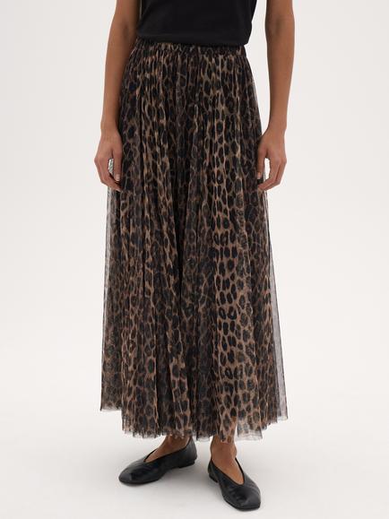 HUSH Millie Leopard Print Maxi Skirt, Natural Leopard Brown, Brown
