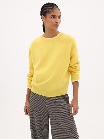 HUSH Anastasia Brushed Merino Wool Jumper, Bright Yellow, Bright Yellow
