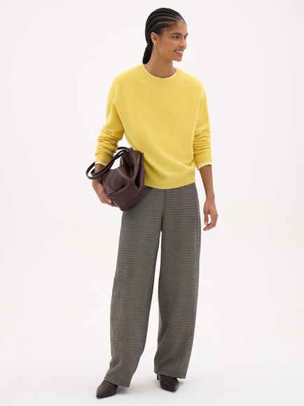 HUSH Anastasia Brushed Merino Wool Jumper, Bright Yellow - view 2, Bright Yellow