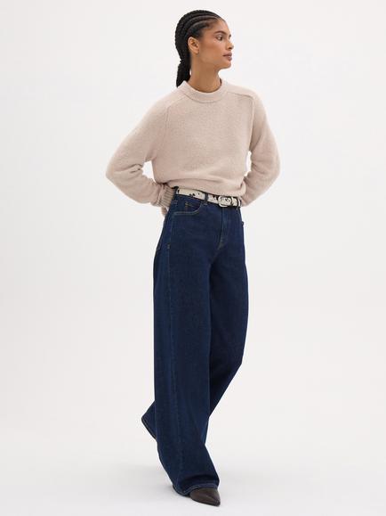 HUSH Bernie Textured Knit Jumper - view 2, Stone Neutral