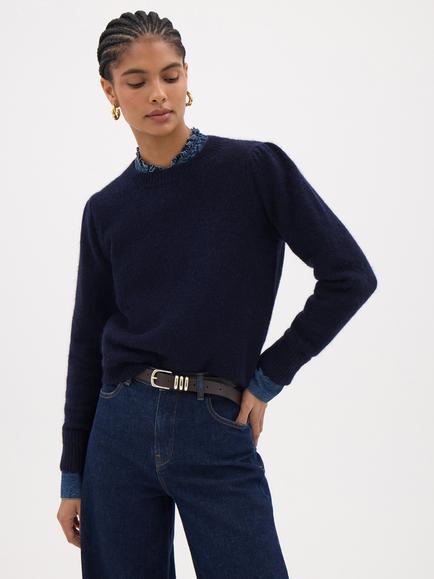 HUSH Gathered Shoulder Jumper, Naval Blue, Naval Blue