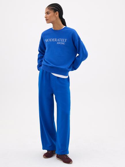 HUSH Graphic Washed Cotton Sweatshirt, Bright Blue - view 2, Bright Blue