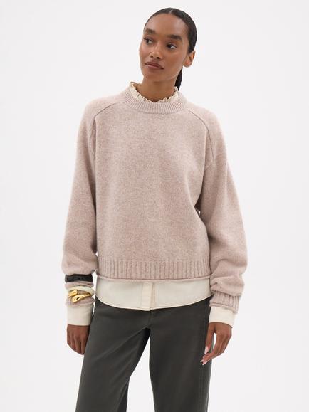 HUSH Nina Merino Wool Jumper, Oatmeal