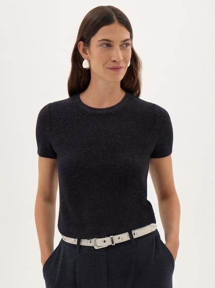 HUSH Elarae T-Shirt containing LENZING™ ECOVERO™ Viscose, Dark Grey