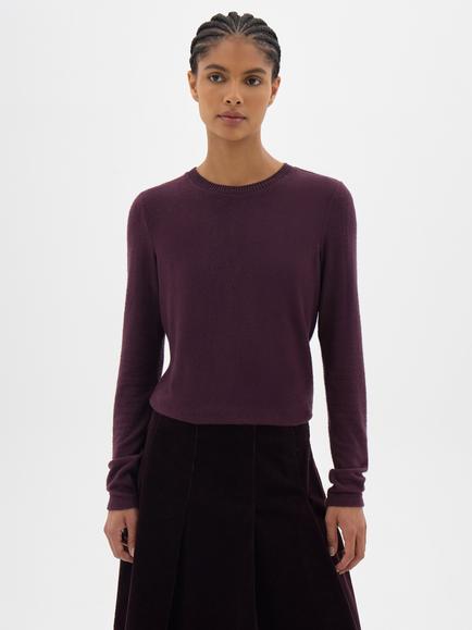 HUSH Elarae Funnel Neck Long Sleeve Top containing LENZING™ ECOVERO™ Viscose, Plum Purple