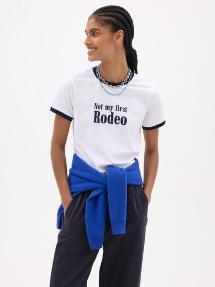 HUSH Not My First Rodeo Cotton Crew Neck T-Shirt, Ecru White, Ecru White