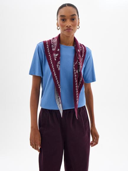 HUSH Rosie Regular Fit Cotton T-Shirt, Dusty Blue, Dusty Blue