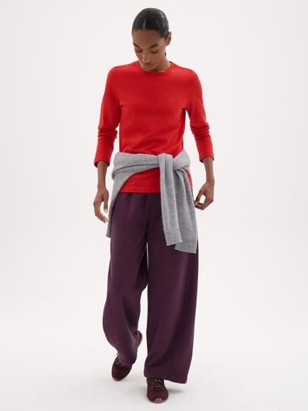 HUSH Slim Fit Cotton Round Neck T-Shirt, True Red - view 2, True Red