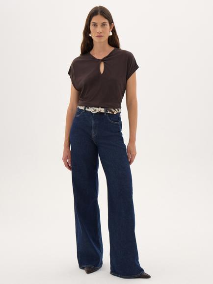 HUSH Taline Cap Sleeve Top, Dark Brown - view 2, Dark Brown