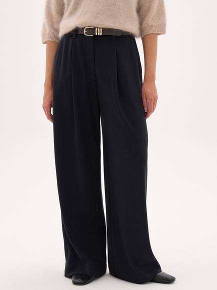 HUSH Rian Tailored Straight Leg Trousers, Black, Black