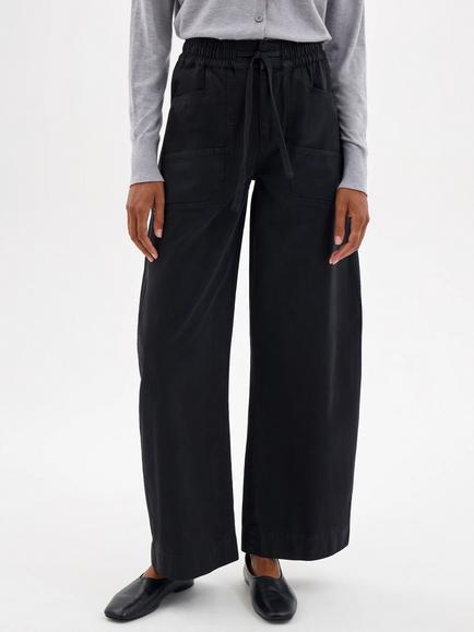 HUSH Sanna Straight Leg Washed Trousers, Dark Grey