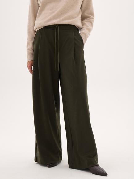 HUSH Taylor Stripe Trousers, Midnight Navy, Dark Khaki Green