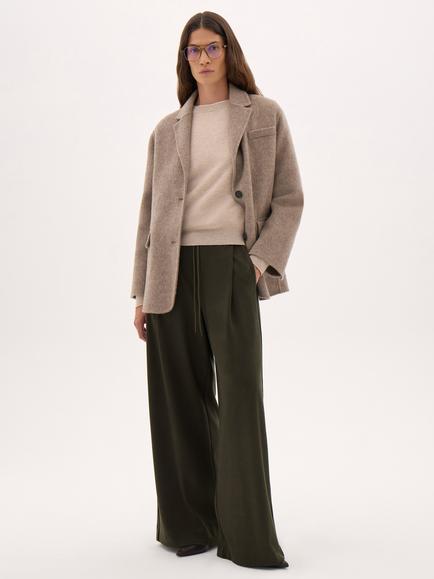 HUSH Taylor Stripe Trousers, Midnight Navy - view 2, Dark Khaki Green