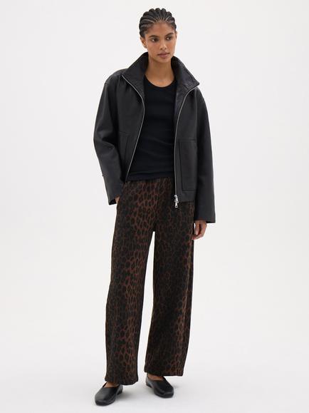HUSH Washed Cotton Animal Print Joggers, Brown - view 2, Brown/Multi