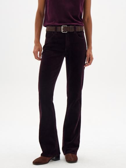 HUSH Winona Bootcut Corduroy Trousers, Burgundy